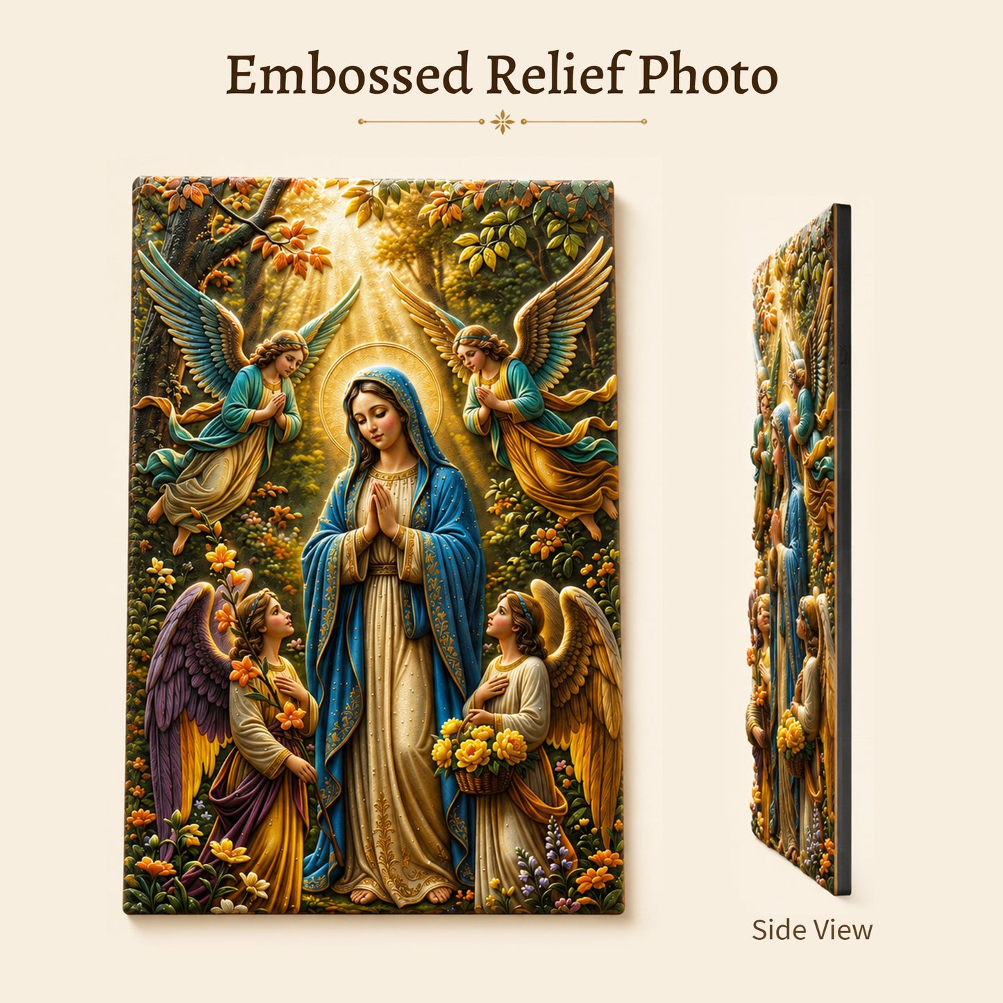 Custom 3D Embossed Relief Photo Frame - Oil Painting Lightbox Portrait