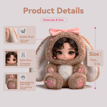 Custom Plush Doll From Your Photo - Personalized Stuffed Keepsake Gift With a Custom Face