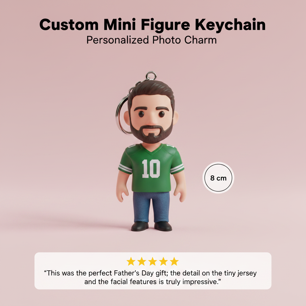 Custom Mini Figure Keychain - Personalized Photo Charm