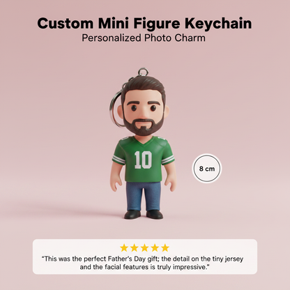 Custom Mini Figure Keychain - Personalized Photo Charm