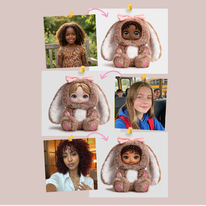 Custom Plush Doll From Your Photo - Personalized Stuffed Keepsake Gift With a Custom Face