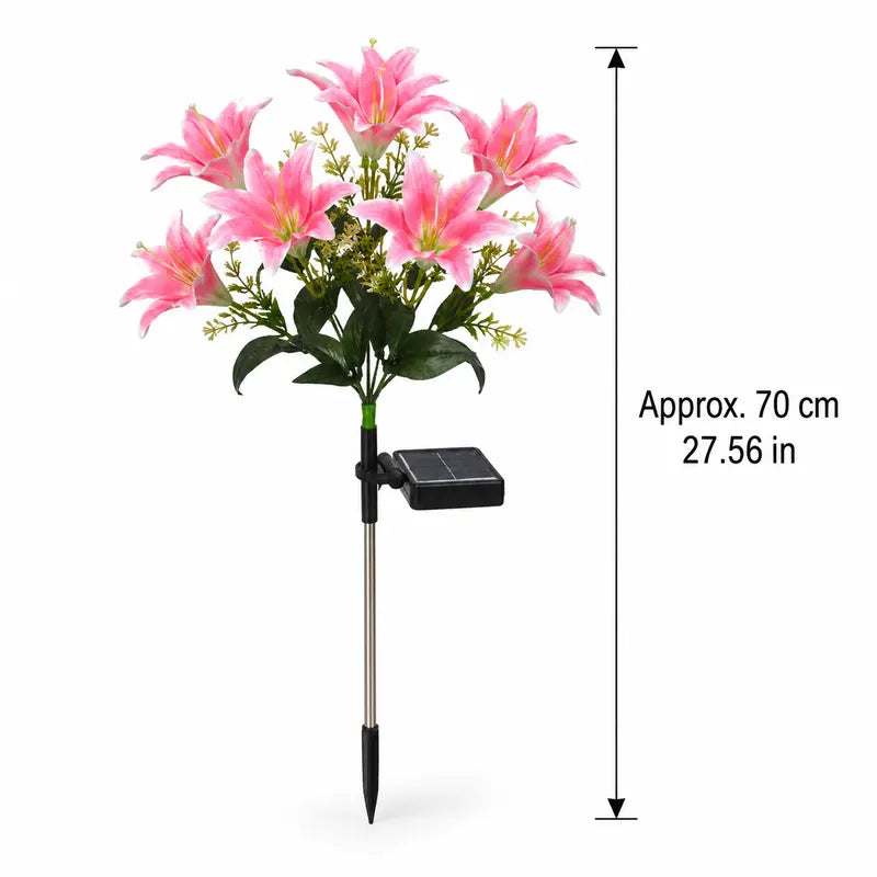Solar Lily Garden Lights | 7-Head LED Flower Stake Lights for Yard & Patio Decor