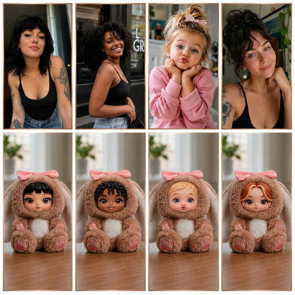 Custom Plush Doll From Your Photo - Personalized Stuffed Keepsake Gift With a Custom Face