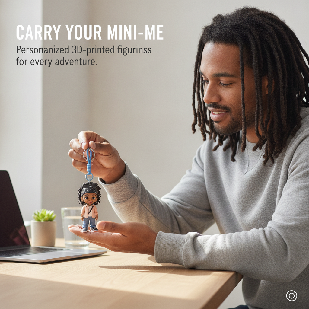 Custom Mini Figure Keychain - Personalized Photo Charm